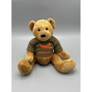 Tb Toy Trading Co. Brown Teddy Bear In November Sweater 8” Sitting Plush